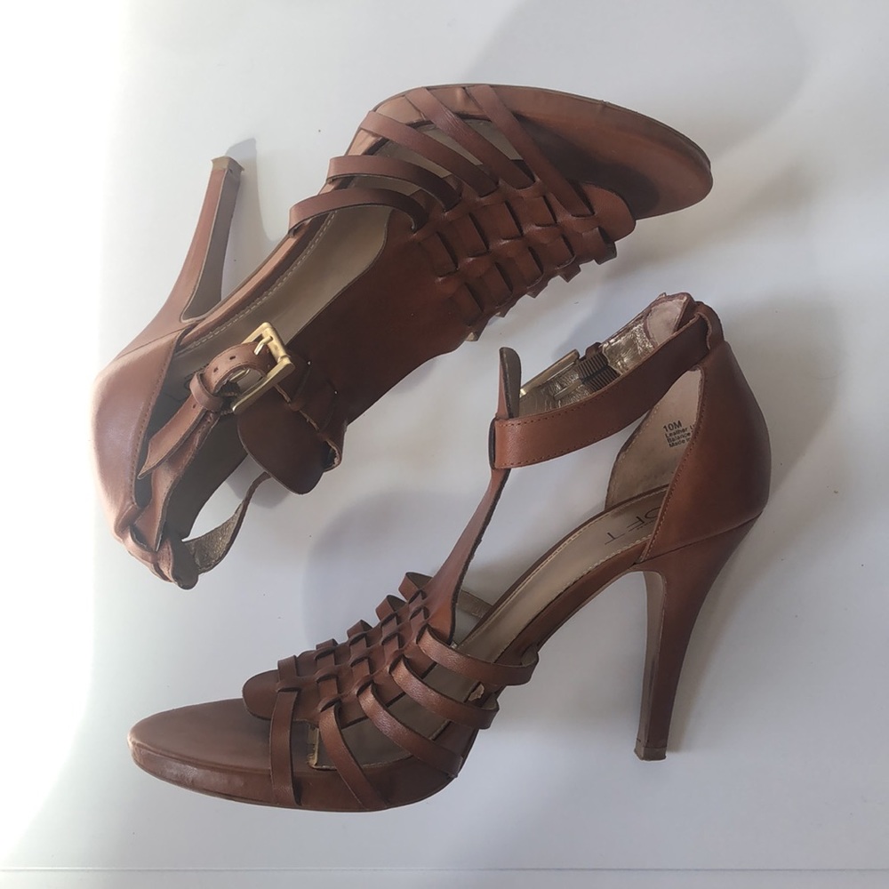 LOFT Woven Leather High Heeled Sandals 10